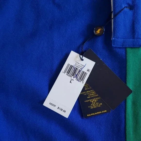 Polo Ralph Lauren Men’s Multi Color Slim Fit Big Pony Mesh Polo Shirt Size Large - Picture 11 of 12